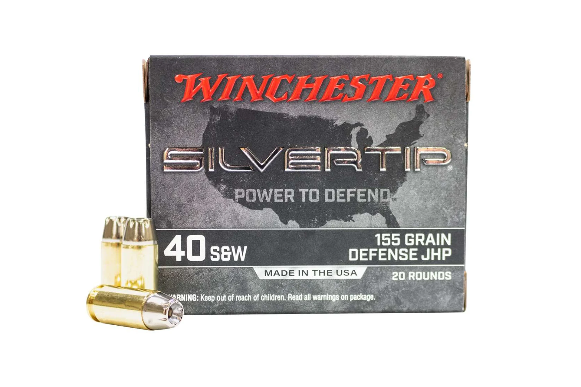 Winchester Ammunition Silvertip 40 S&W 155 Grain Hollow Point Handgun Ammo - 200 round case - W40SWST