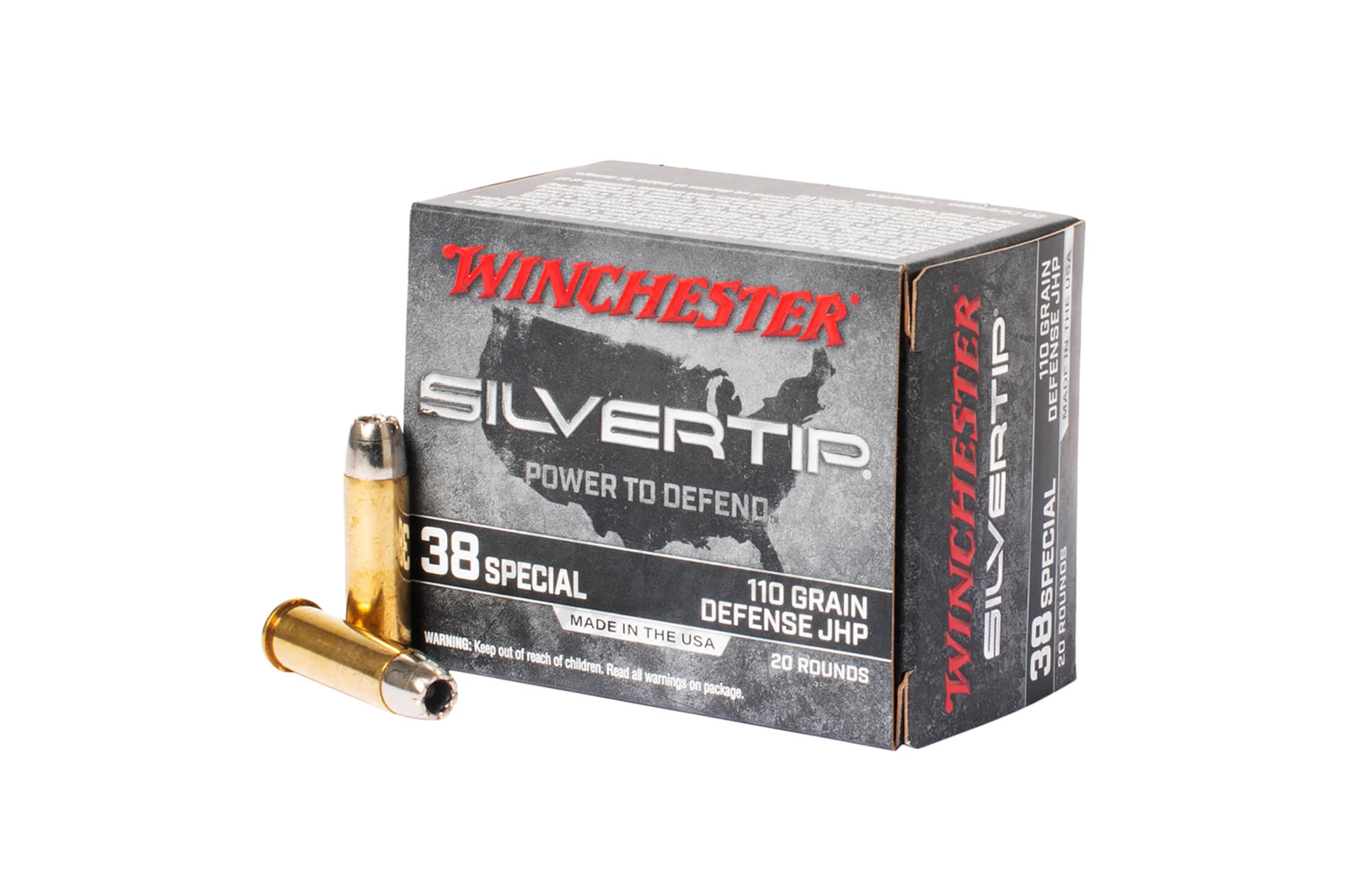 Winchester Ammunition Silvertip 38 Special 110gr Hollow Point Handgun Ammo - 20 round box - W38ST