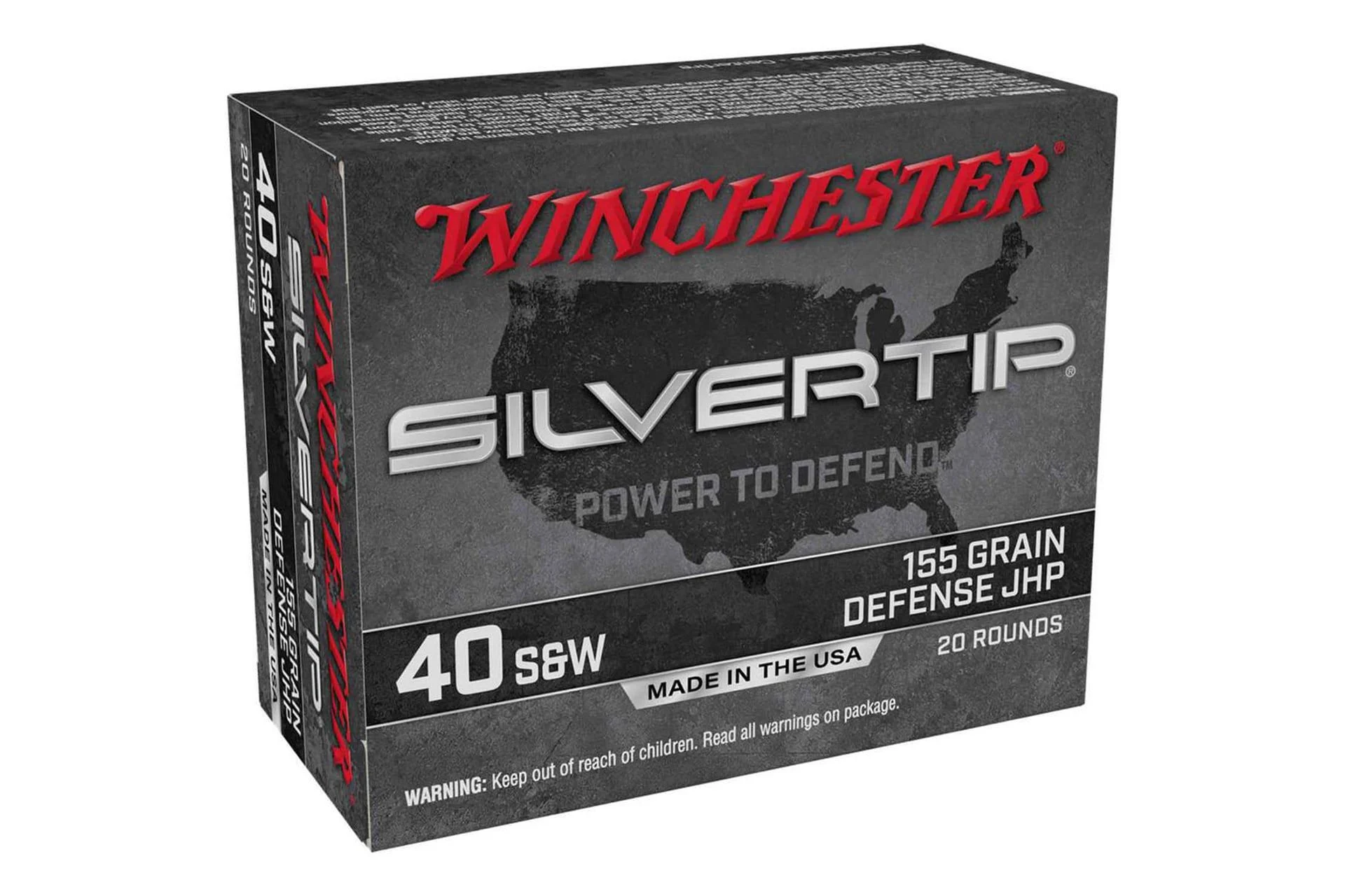 Winchester Ammunition Silvertip 40 S&W 155 Grain Hollow Point Handgun Ammo - 20 round box - W40SWST