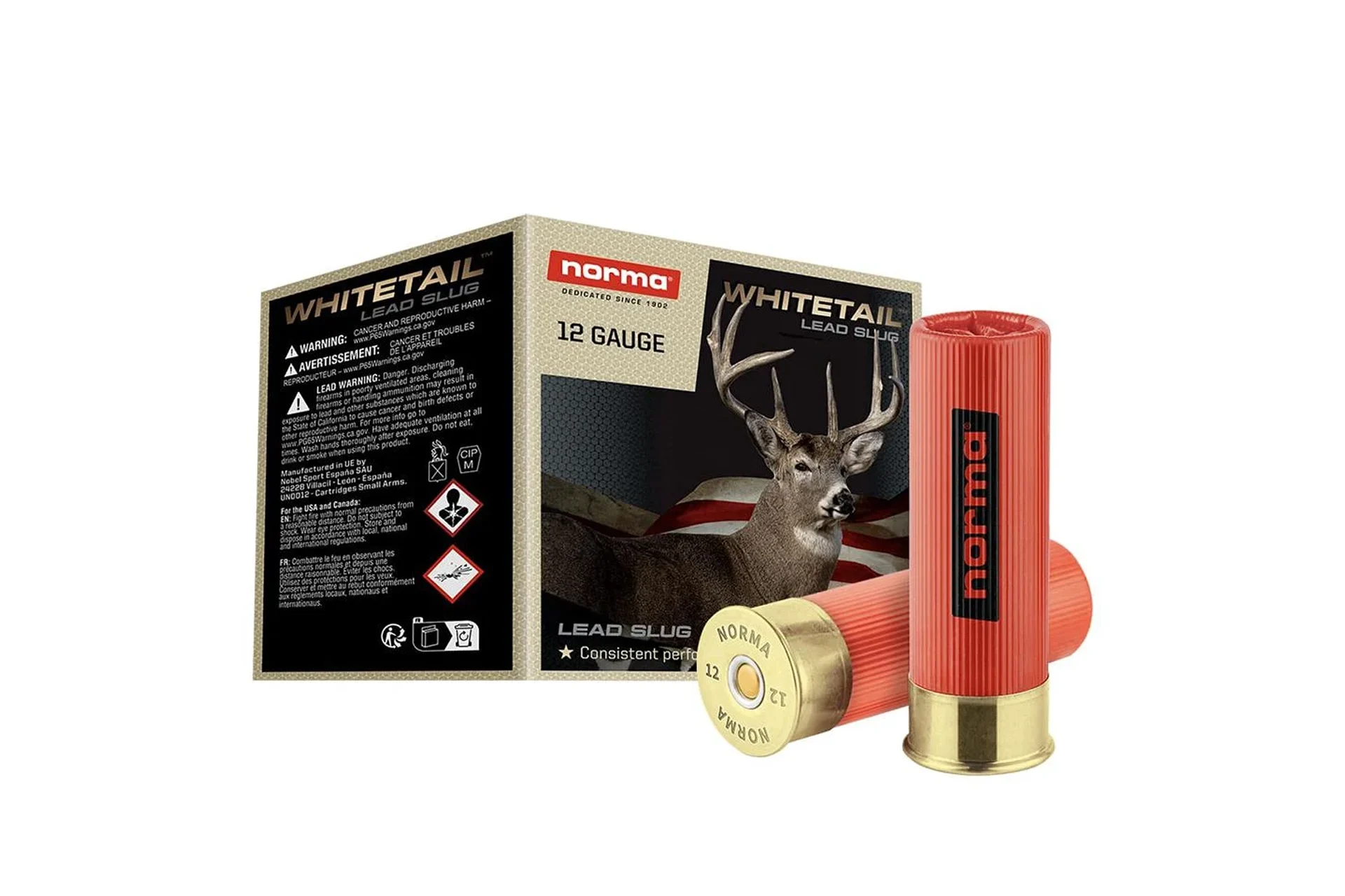 Norma Whitetail Lead Slug 12 Gauge 1oz 2.75" Shotgun Ammo - 250 Round Case - 1198043410
