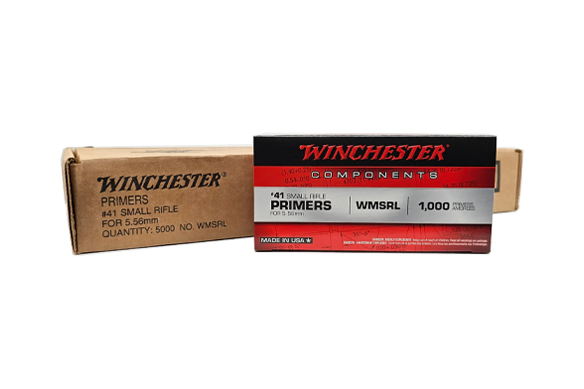 Winchester Small Rifle 5.56mm NATO-Spec Military Primers #41 - 5000 primer box - WMSRL
