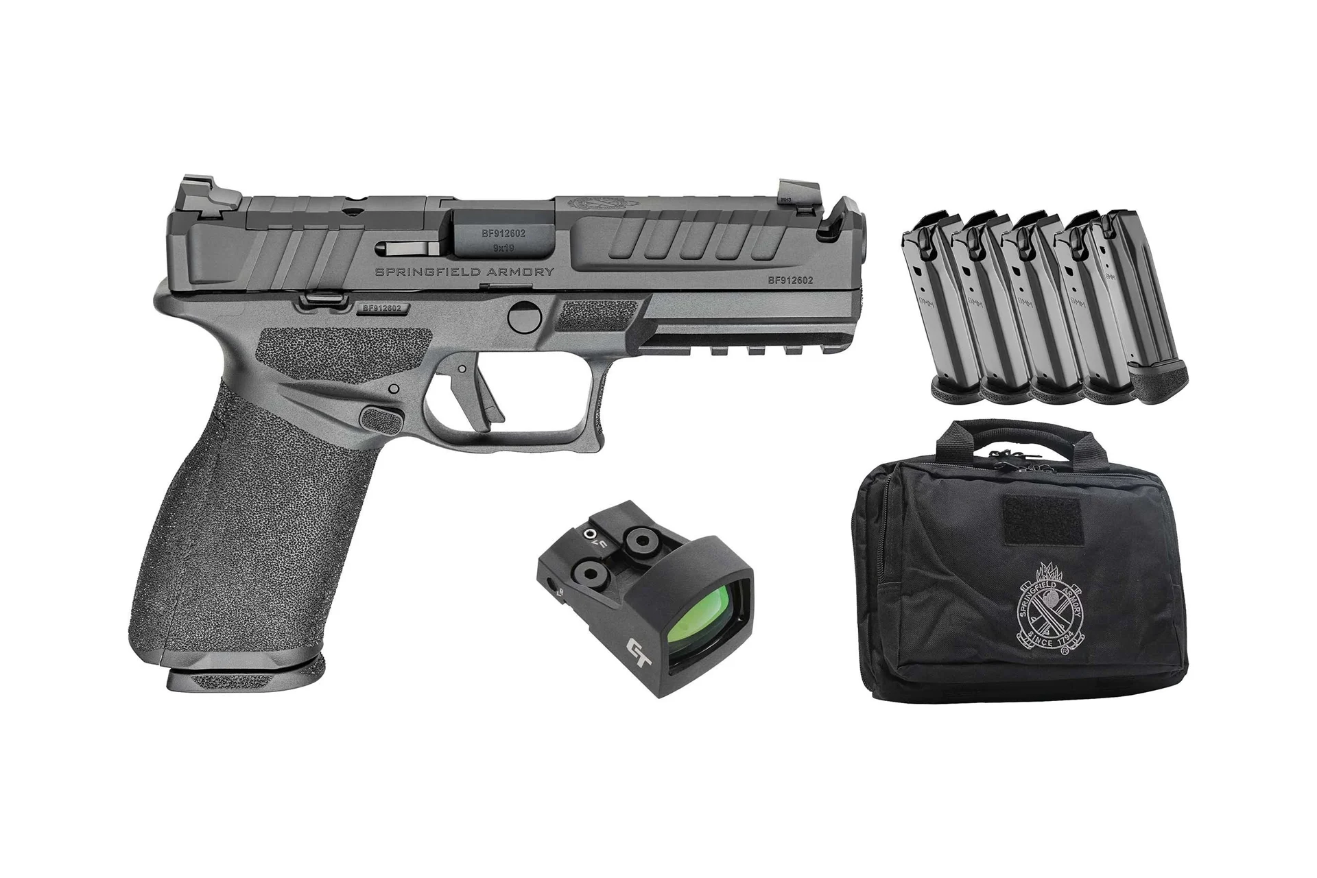 Springfield Echelon Comp 4.5F 9mm 4.5" 20rd Semi-Auto Pistol w/ Gear-Up Bundle - EC9459B-U-COMP-GU25