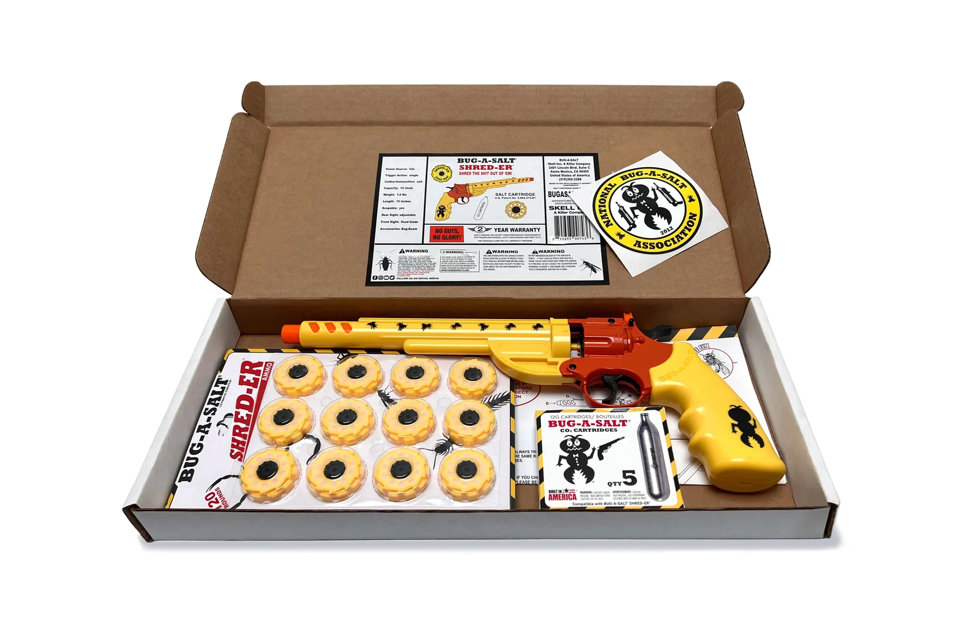 Bug-A-Salt SHRED-ER Insect Salt Revolver - Yellow - SHRED-ER