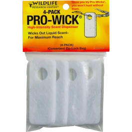 Wildlife Research Pro Wick Unscented Felt Scent Dispenser 4-Pack