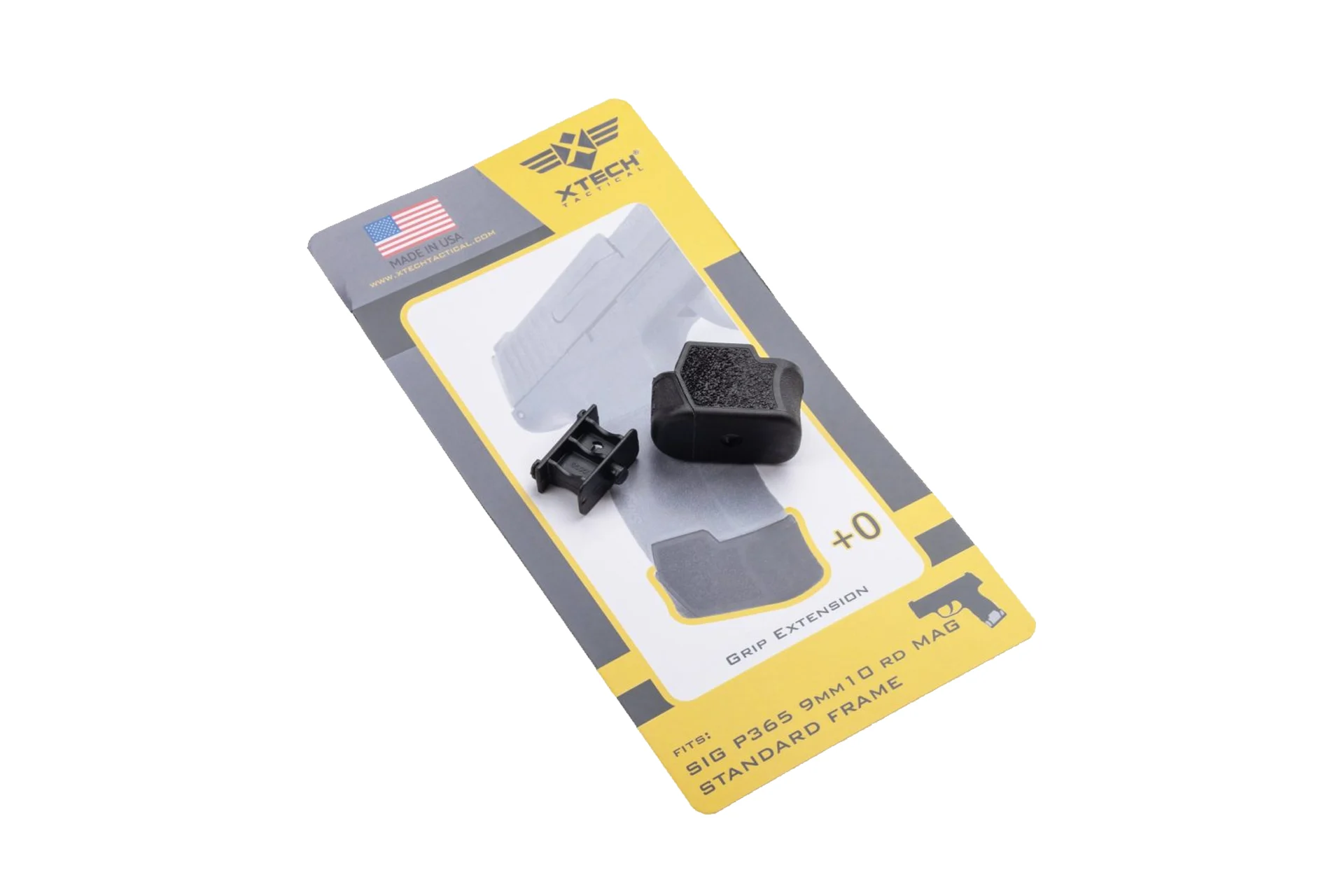 XTech Tactical +0 Grip Extension For Sig Sauer P365 10rd Magazine - XTT132-P365-PLUS-0