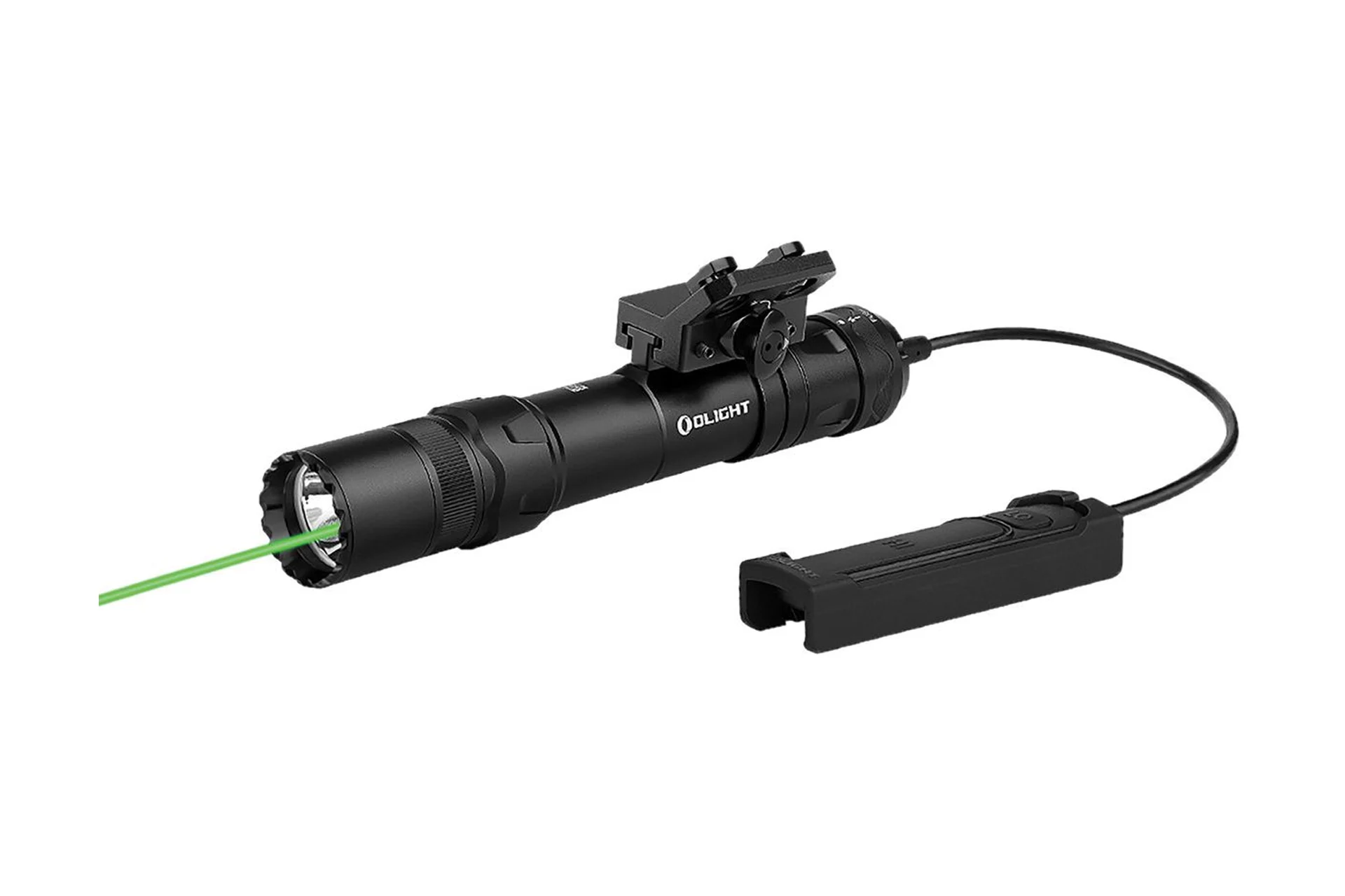 Olight Odin GL 1500 Lumen Rechargeable Rail Mount Flashlight with Green Laser & Side Rail Mount - 0.0002.0057
