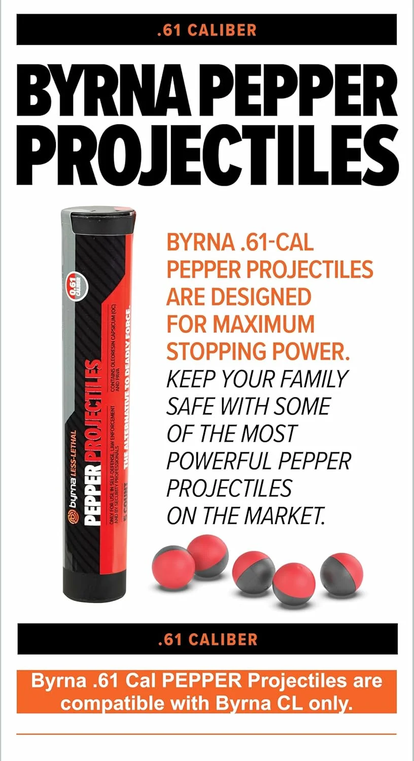 Byrna Pepper Projectiles, .61 Caliber - JB61303