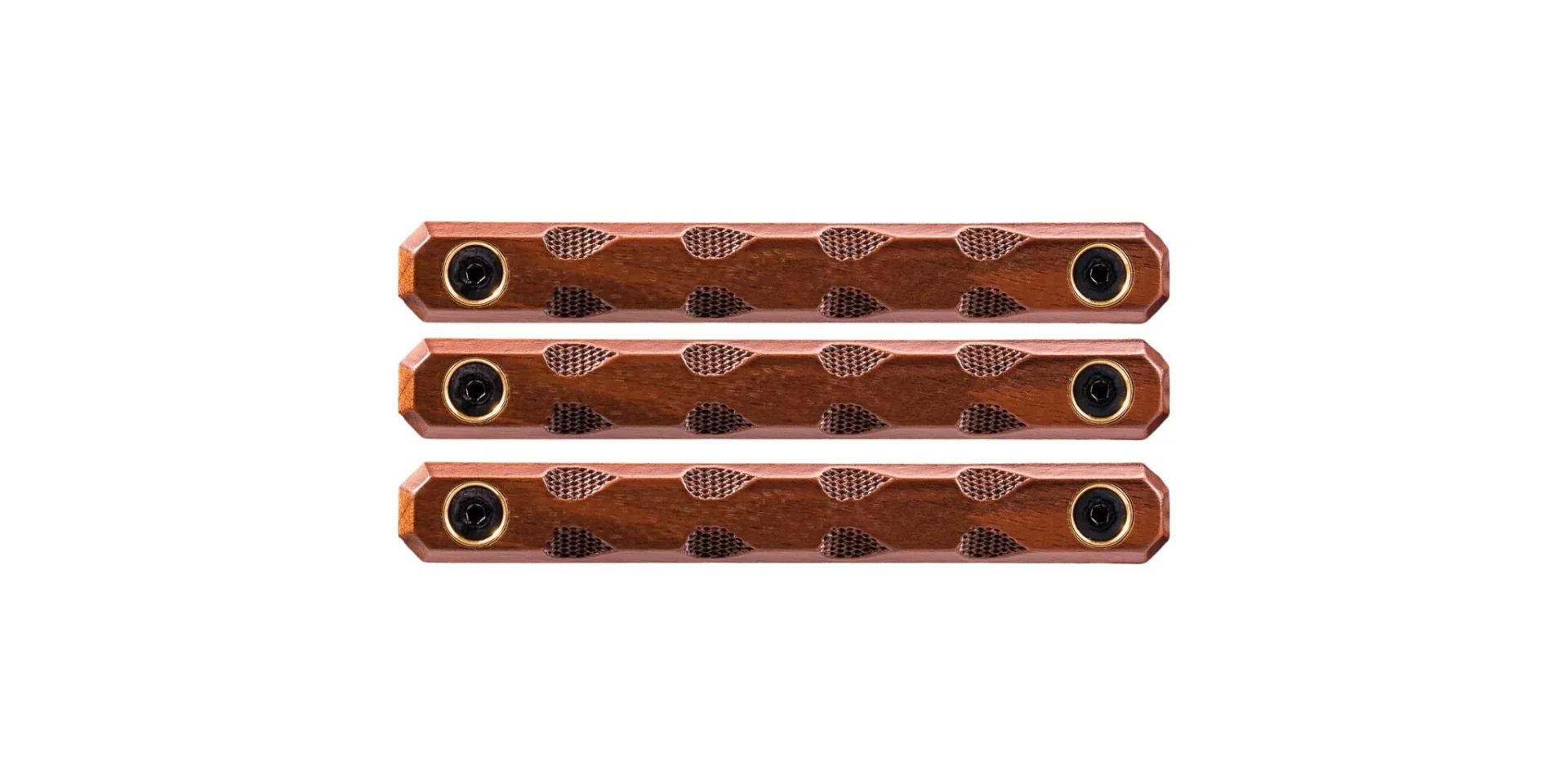Woox Teardrop M-LOK 3-Slot Rail Covers - 3 Pack- Walnut - SH.MLK005.S3