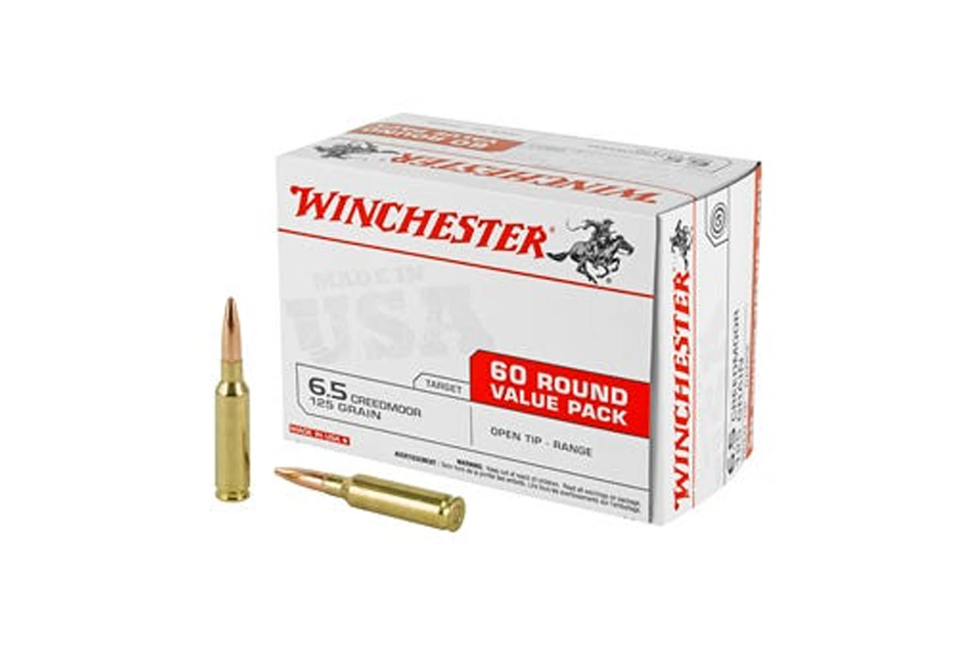 Winchester Ammunition, USA65CMVP, USA, 6.5 Creedmoor, 125 Grain, Open Tip, 60 Round Box - USA65CMVP