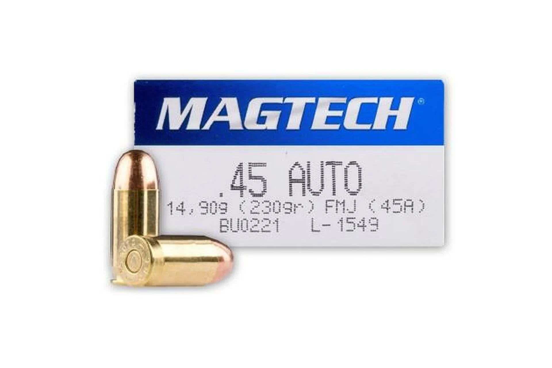 Magtech 45 Auto 230GR FMJ. 45A Handgun Ammo - 50 Rounds - CA0303