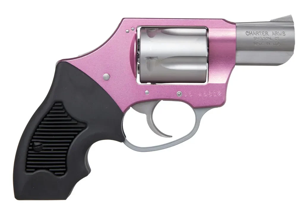 Charter Arms, The Pink Lady, DAO Revolver, 38 Spl, 2", Aluminum Receiver, Anodized Finish, Pink and Silver, Rubber Grip, Fixed Sights, 5 Rds, Hammerless - 53851