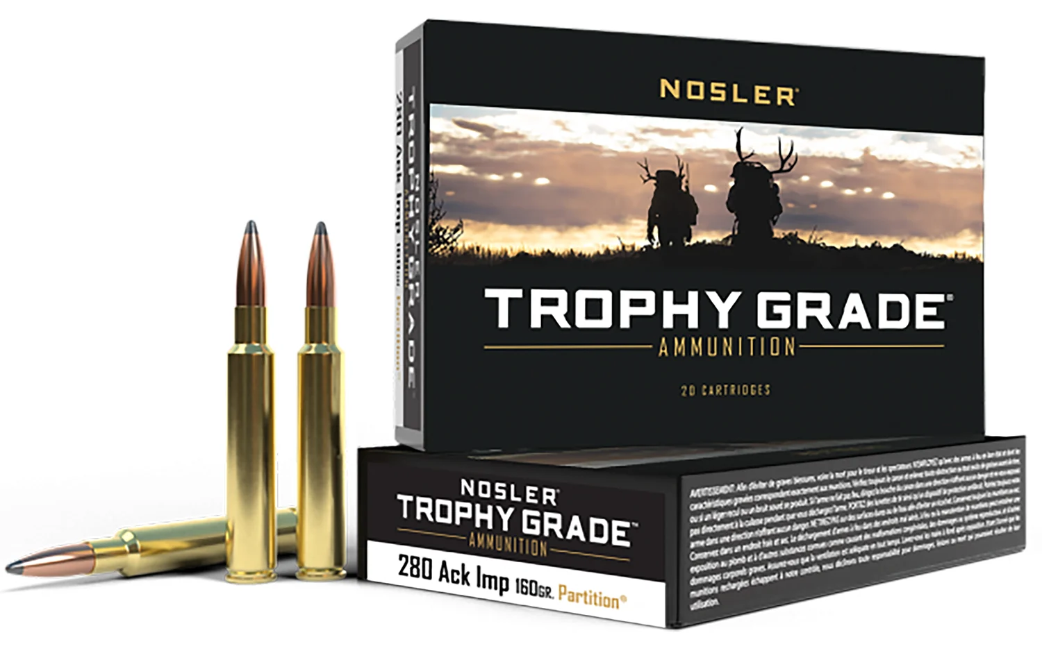 Nosler Trophy Grade 280 Ackley Improved 160gr Partition 20rd