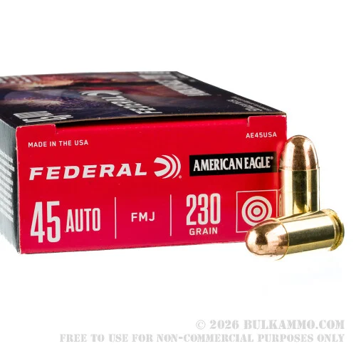 1000 Rounds of .45 ACP Ammo by Federal 250th Anniversary USA - 230gr FMJ