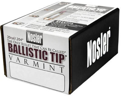 Nosler Ballistic Tip Varmint Bullet 20 Caliber 32 Grain 250 per Box (39573), Not Loaded