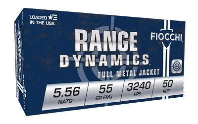 Fiocchi Range Dynamics 5.56 NATO 55gr FMJBT — 50rd Box