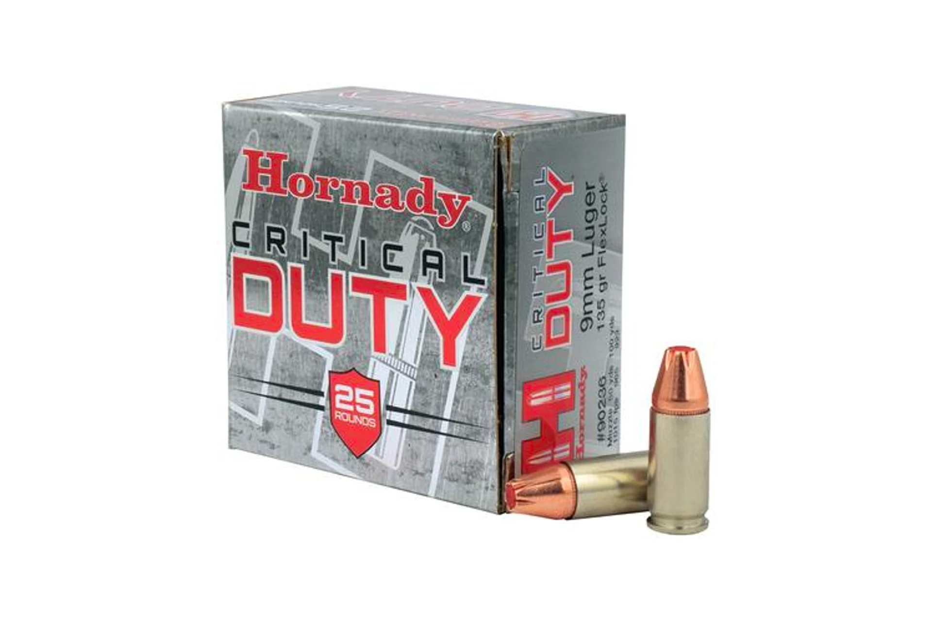 Hornady Critical Duty 9MM 135 Grain FlexLock Duty Handgun Ammo - 25 Rounds - H90236