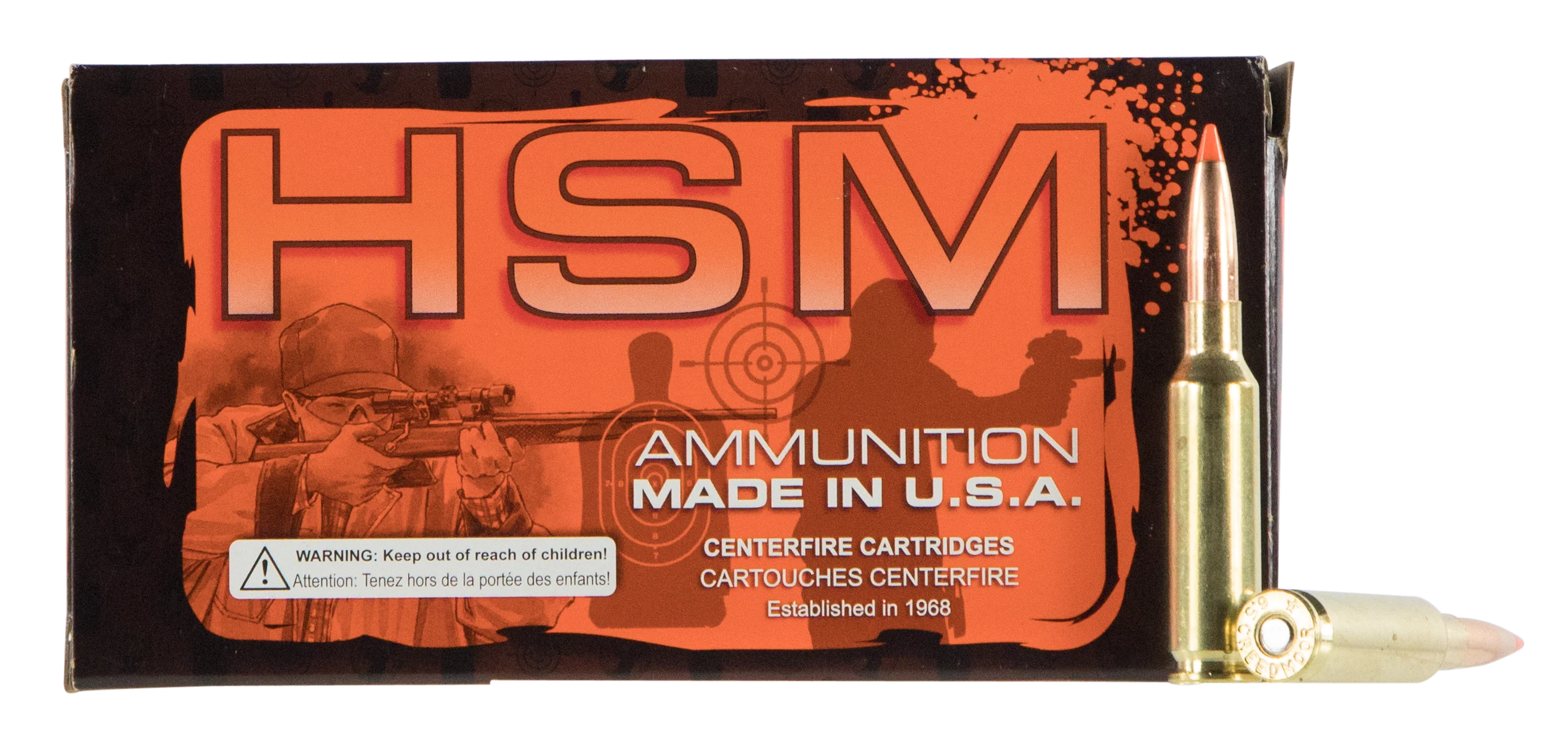 HSM Custom Plus Rifle Ammunition 308-2-N, 308 Winchester, HPBT Match, 168 GR, 2625 fps, 20 Rd/bx