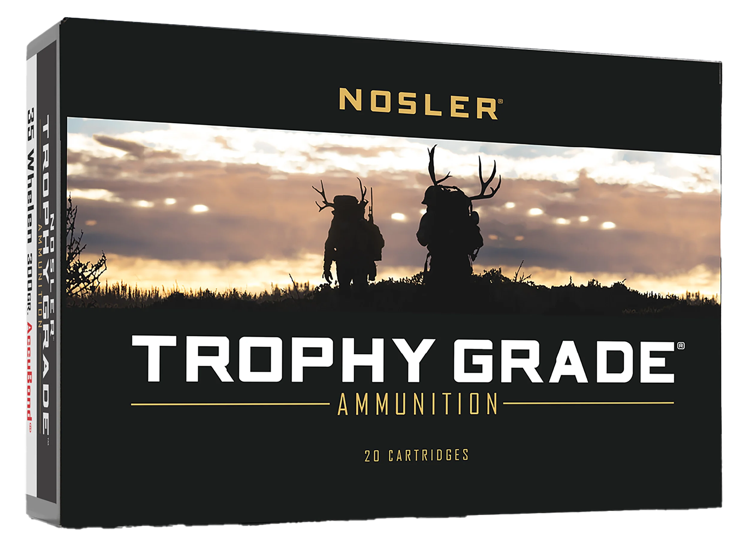 Nosler Trophy Grade Rifle Ammunition 60081, 35 Whelen, AccuBond, 225 GR, 2541 fps, 20 Rd/bx