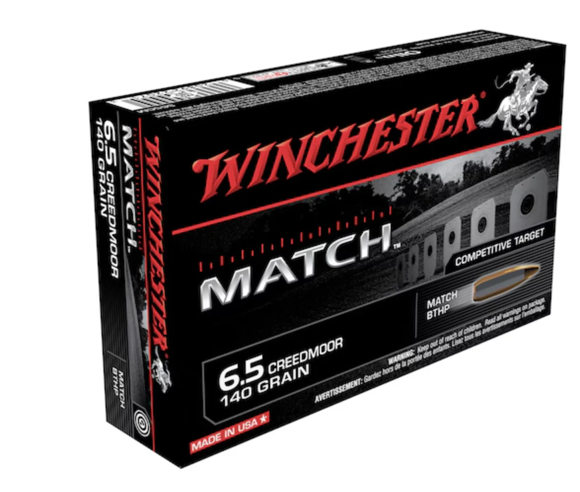 Winchester Match 6.5 Creedmoor Ammunition 140 Grain Sierra MatchKing Hollow Point Boat Tail - 20 Rds - S65CM