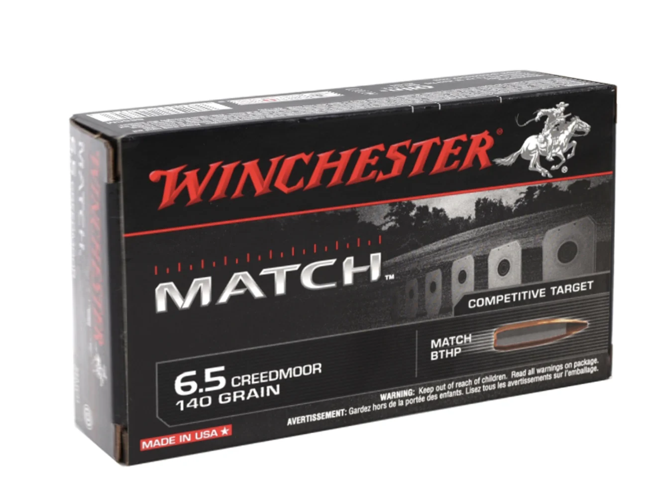 Winchester Match 6.5 Creedmoor Ammunition 140 Grain Sierra MatchKing Hollow Point Boat Tail - 200 Rds - S65CM