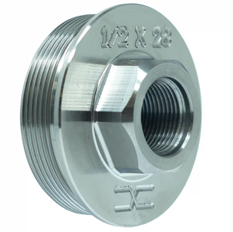 Faxon Titanium Direct Thread to Hub Adapter - 1/2x28 - FF-MD-SIL-HUB-5-28-02
