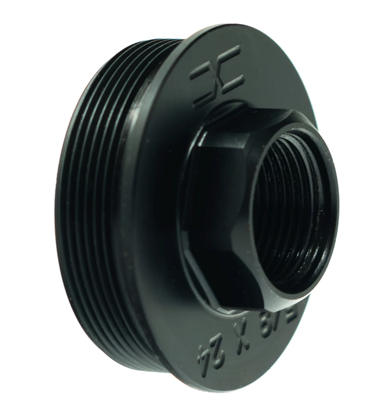 Faxon Stainless Steel Direct Thread to Hub Adapter - 5/8x24 - FF-MD-SIL-HUB-625-24-01