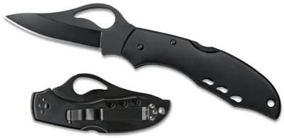 Spyderco Byrd Knife Drop Point Folding Knife w/Partially Serrated Edge (BY04PSBK2)