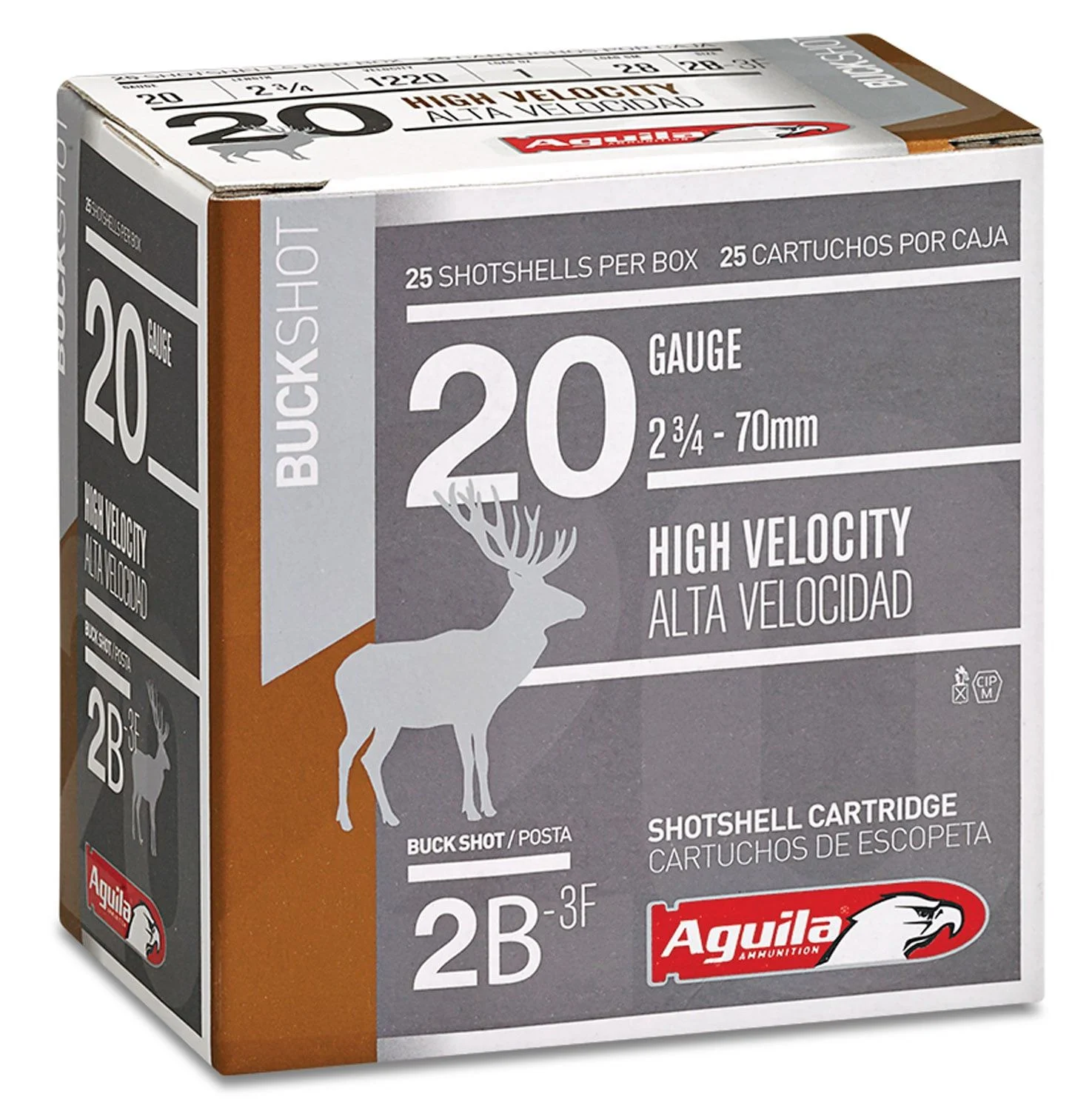 Aguila 1C2002BA Field 20 Gauge 2.75" 1 oz 2 Buck Shot Shotgun Ammo - 25 Rounds - 1C2002BA