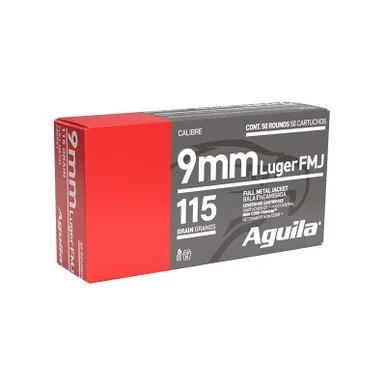 Aguila 9MM 115 GR FMJ, 50 Rounds