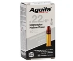 Aguila Interceptor 22 Long Rifle Ammo 40 Grain Copper Plated Hollow Point - 1B220321