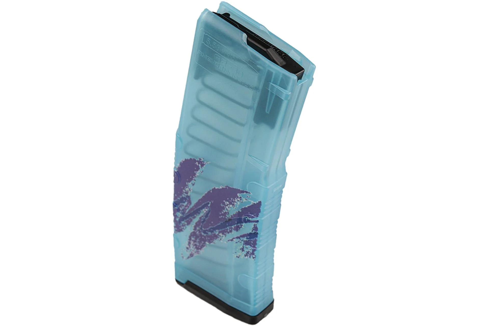 Amend2 AR-15/M4/M16 5.56x45mm NATO/.223 Remington Mod-C Translucent Teal Custom Printed Jazz 30-Round Magazine - 556MODCJAZZ30