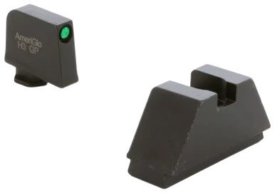 AmeriGlo GL810 Optic Compatible Sight Set for Glock, 2XL Tall Green Tritium Black Outline Front Sight, Black Rear Sight