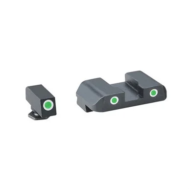 Ameriglo Green/Green Sight Set for Glock, Tritium, Green w/White Outline