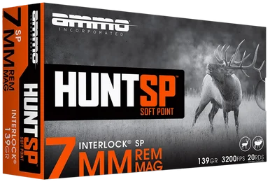 Ammo Inc 7MM139SPA20 Hunt, 7MM, 139gr Soft Point, 20 Rds