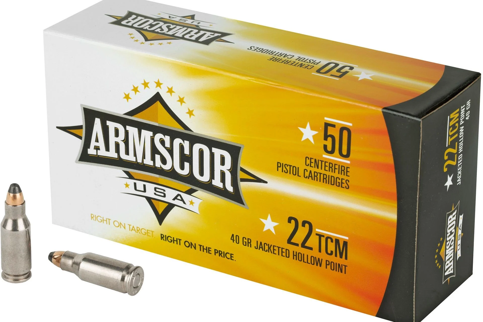 Armscor 22TCM 40 Grain Jacketed Hollow Point Rimfire Ammo - 50 Rounds - ARMFAC22TCM-1N