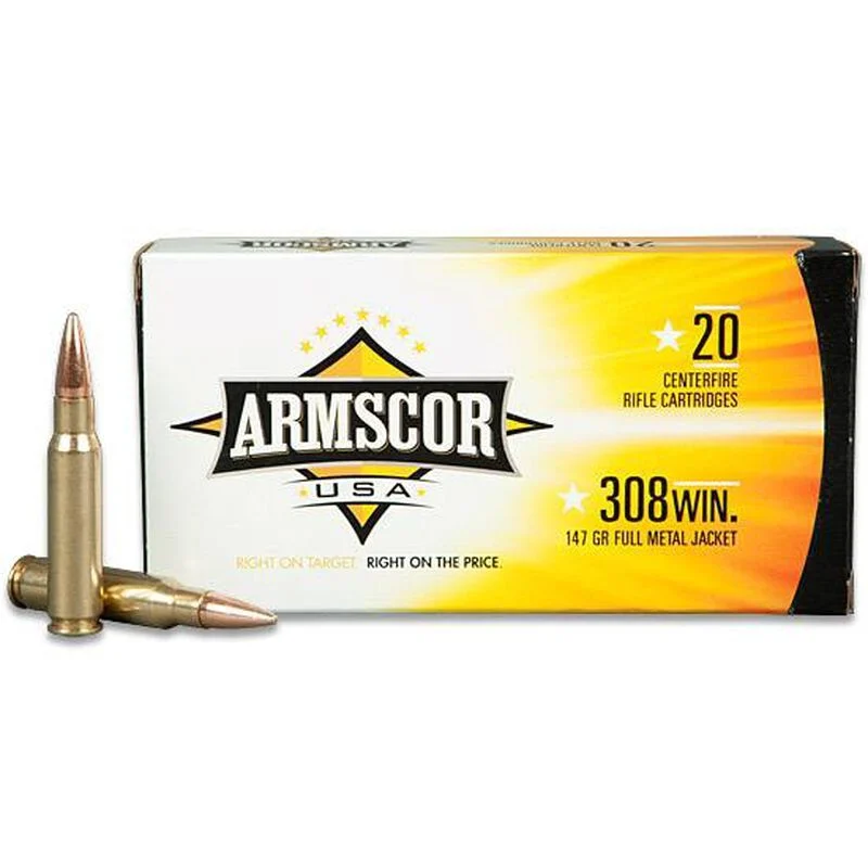 Armscor FAC308-1N .308win 147gr FMJ Rifle Ammo - 20 Rounds - ARMSFAC308IN