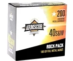 Armscor USA 40 S&W Ammo 180 Grain Full Metal Jacket 200 Rounds Rock Pack