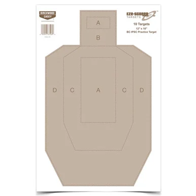 BIRCHWOOD CASEY Eze-Scorer 12x18in 10-Pack BC IPSC Practice Paper Target (37206)