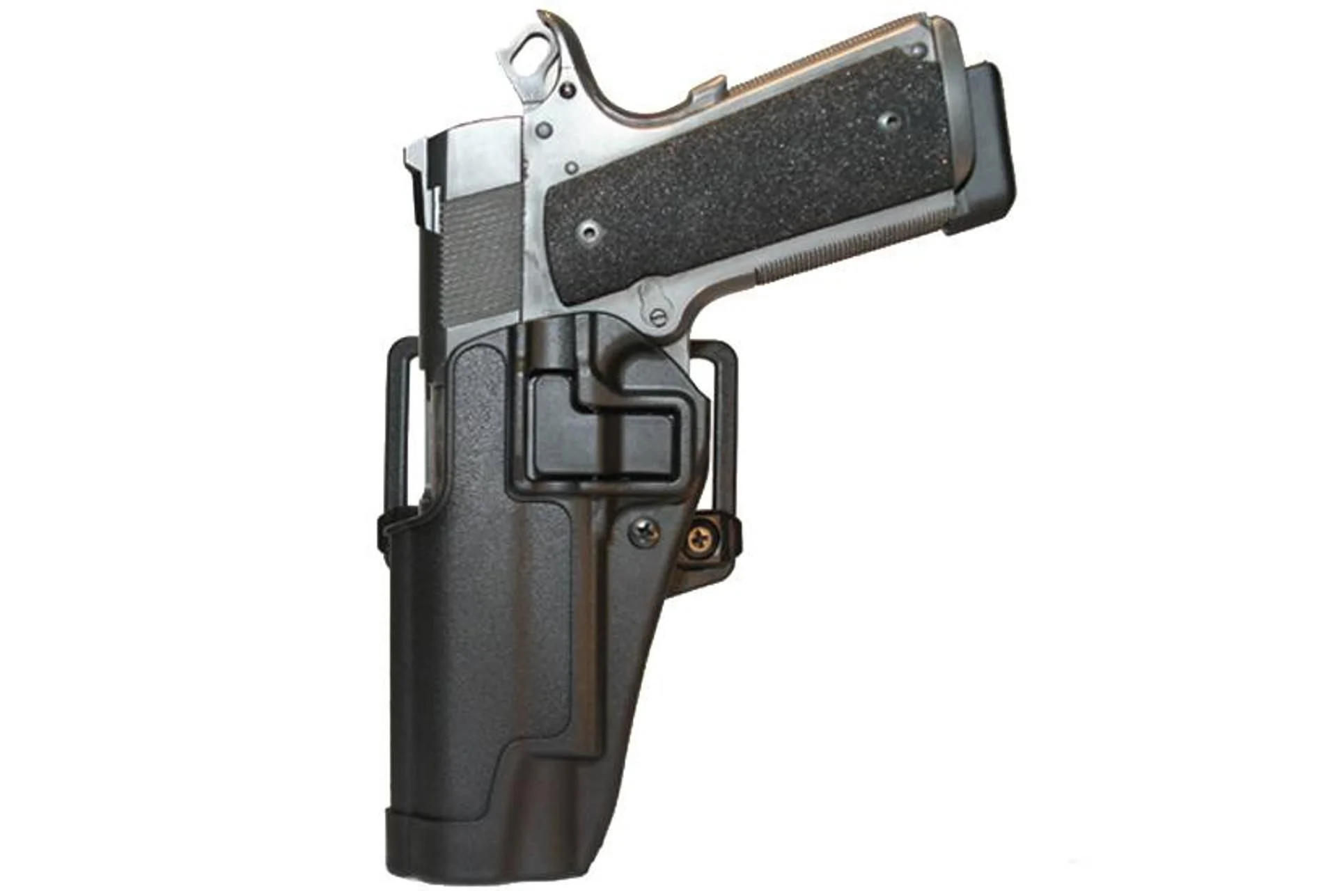 BLACKHAWK, CQC SERPA Holster With Belt and Paddle Attachment, Fits Colt Government, Left Hand, Black - BH410503BK-L