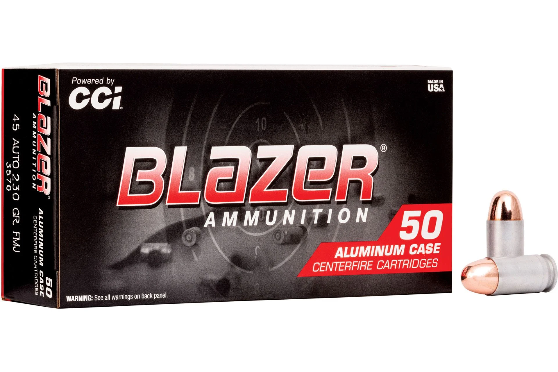 Blazer Ammunition Blazer 45 ACP 230 Grain Full Metal Jacket Handgun Ammo - 50 Rounds - CCI3570