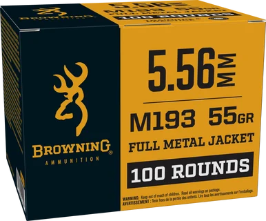 Browning Ammo BM193100, 5.56mm, 55gr Full Metal Jacket, 100 Rounds