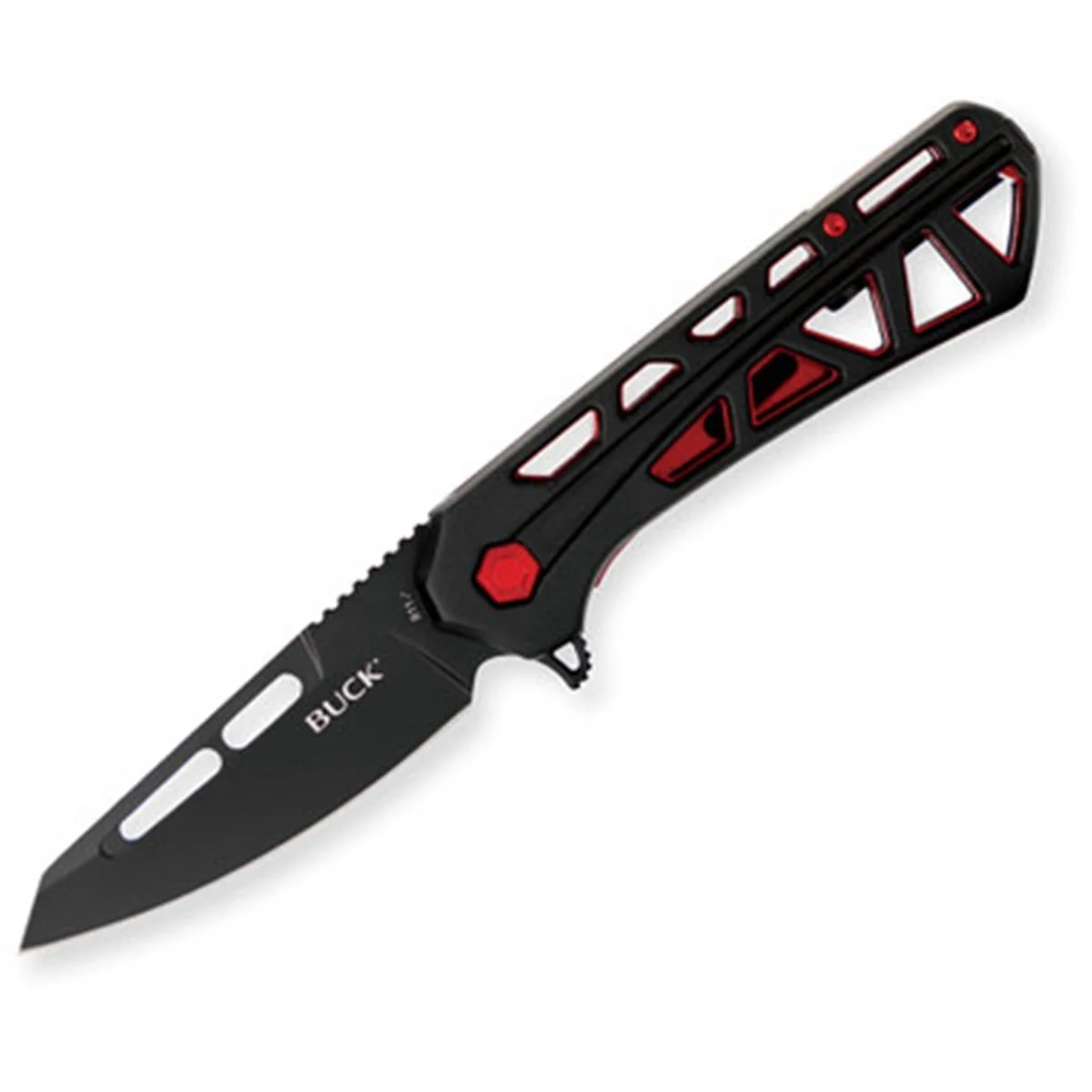 Buck Knives Trace Folder Large Black Handle Droppoint Blade - 0811BKS-B