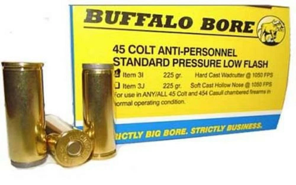 Buffalo Bore Ammunition 3I/20 Anti-Personnel 45 Colt (LC) 225 gr Hard Cast Wadcutter (HCWC) Handgun Ammo - 20 Rounds - 3I/20