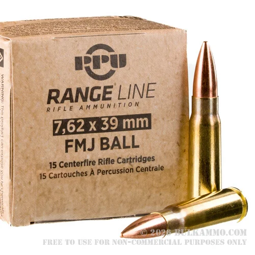 930 Rounds of 7.62x39 Ammo by Prvi Partizan - 123gr FMJ