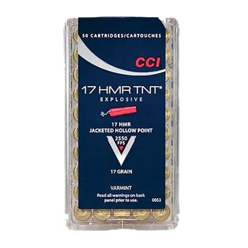 CCI 0053 Varmint TNT 17 HMR 17 gr Jacketed Hollow Point (JHP) Rimfire Ammo - 50 Rounds - 58020