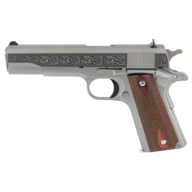 Colt 1911 Classic, .45 ACP, 5.00" Barrel, 7 Rds, Stainless Engraved