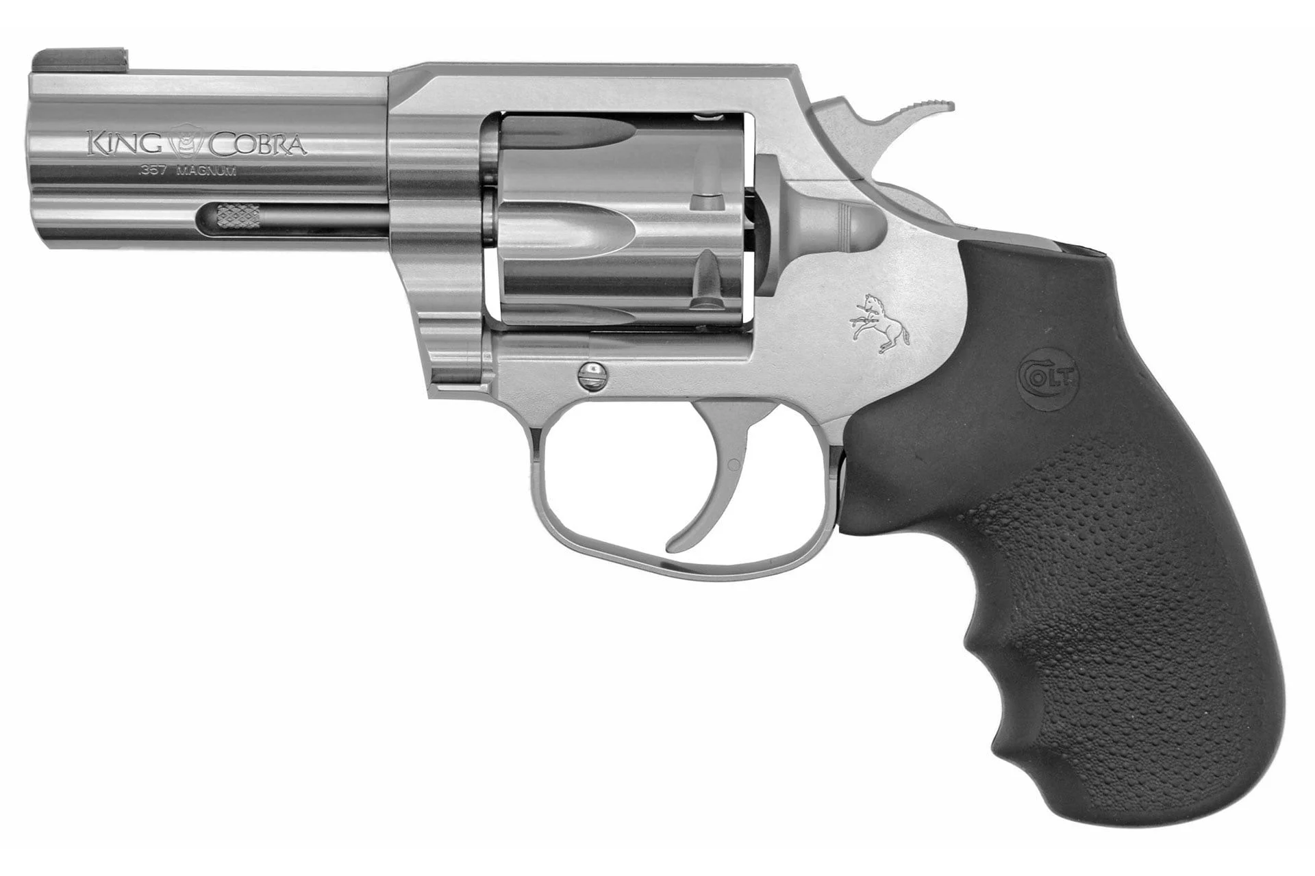 Colt King Cobra Revolver, 357 Magnum, 3" Lug Barrel Hogue Grips 6RD Brass Bead Front Sight - CTKCOBRA-SB3BB