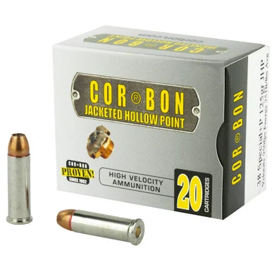 Corbon Ammo COR38125, 38 SPECIAL, 125 Gr +P JHP, 20 Rds