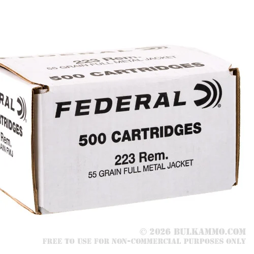 1000 Rounds of .223 Ammo by Federal American Eagle - 55gr FMJ