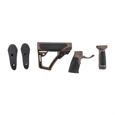 Daniel Defense AR-15 Furniture Set, Collapsible, Mil-Spec, Brown Polymer